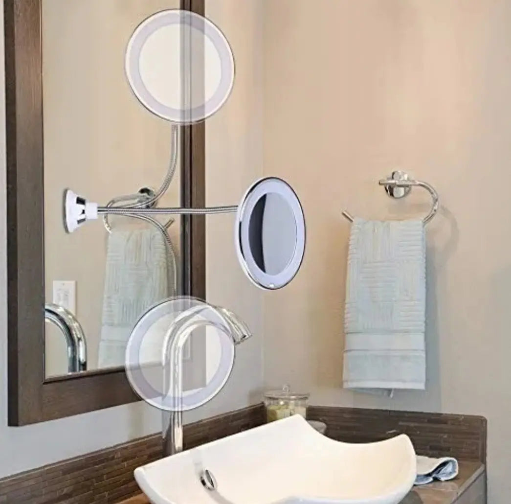 Espejo de maquillaje móvil LED x10
